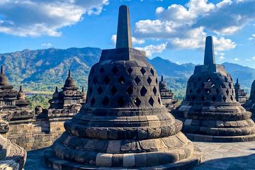 Borobudur temple terraces at dawn